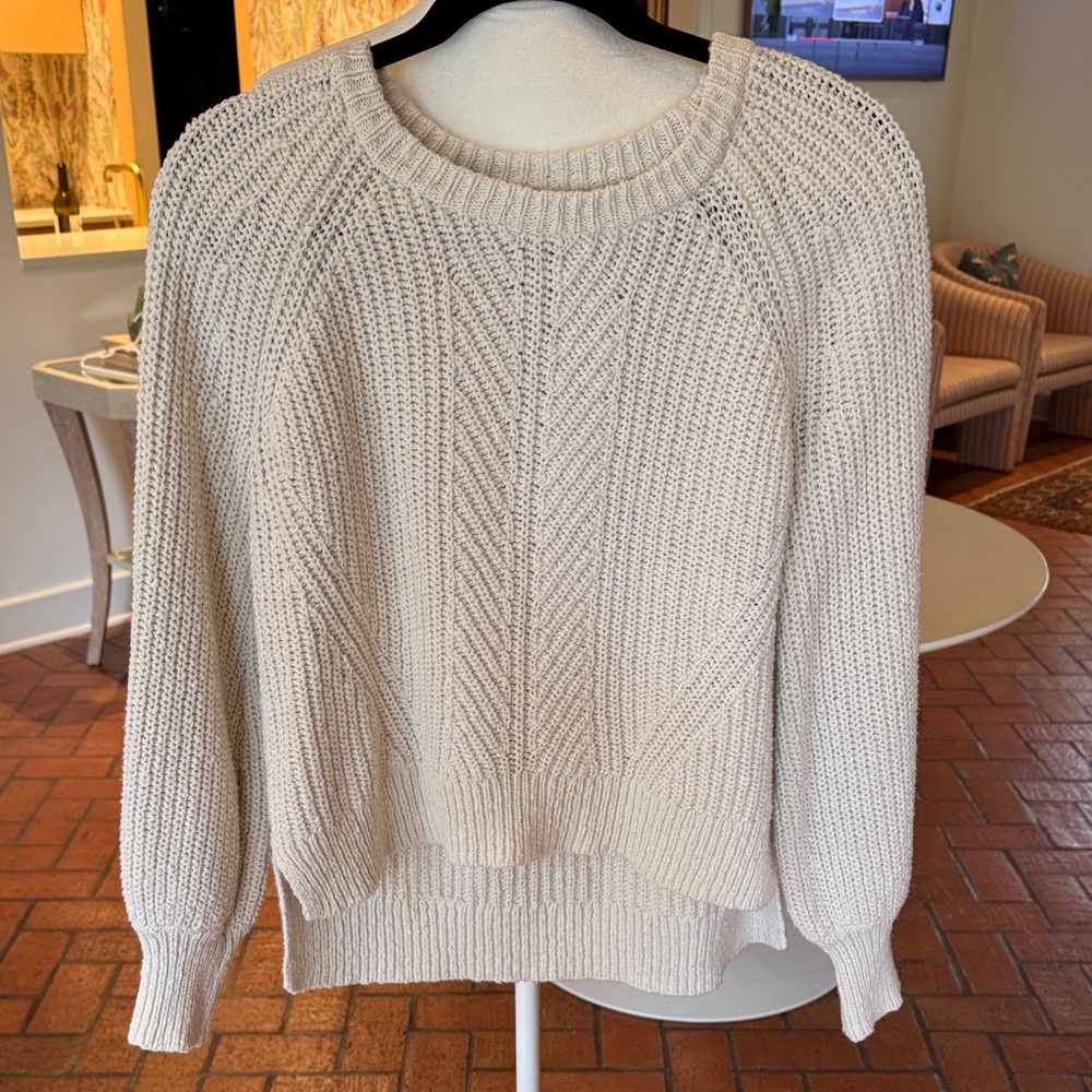 Madewell - Women’s Antique Cream Knit Crew Neck Raglan Sweater - Size: Small